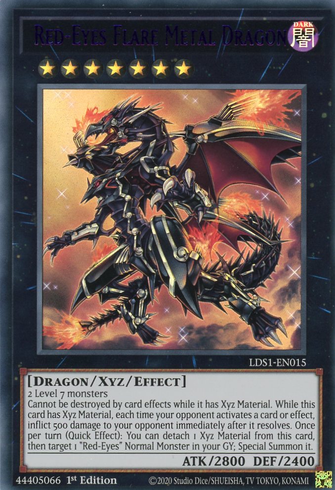 LDS1-EN015 - Red-Eyes Flare Metal Dragon - Purple Ultra Rare - Effect Xyz Monster - Legendary Duelists Season 1