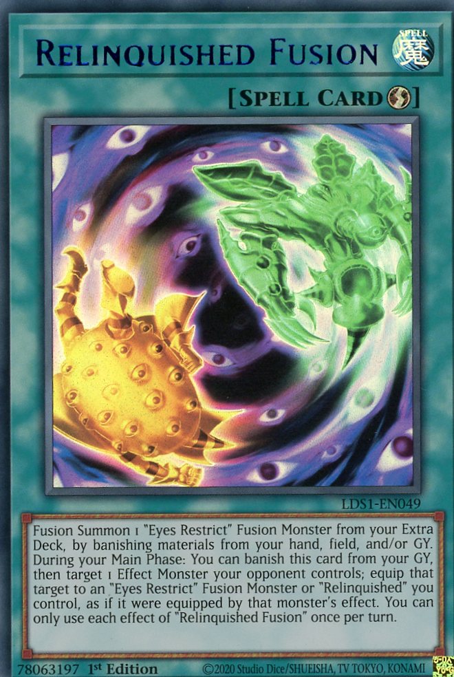 LDS1-EN049 - Relinquished Fusion - Blue Ultra Rare - Quick-Play Spell - Legendary Duelists Season 1