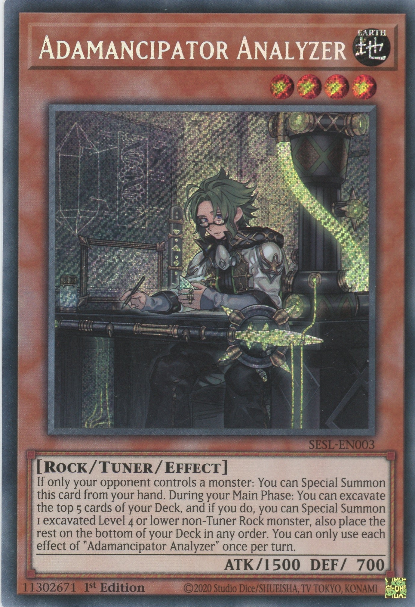 SESL-EN003 - Adamancipator Analyzer - Secret Rare - Effect Tuner monster - Secret Slayers