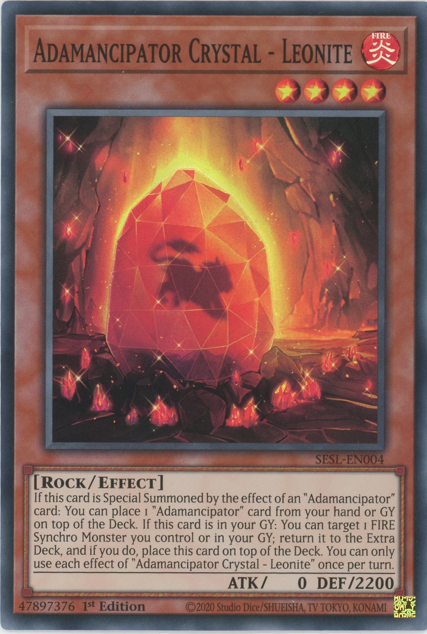 SESL-EN004 - Adamancipator Crystal - Leonite - Super Rare - Effect Monster - Secret Slayers