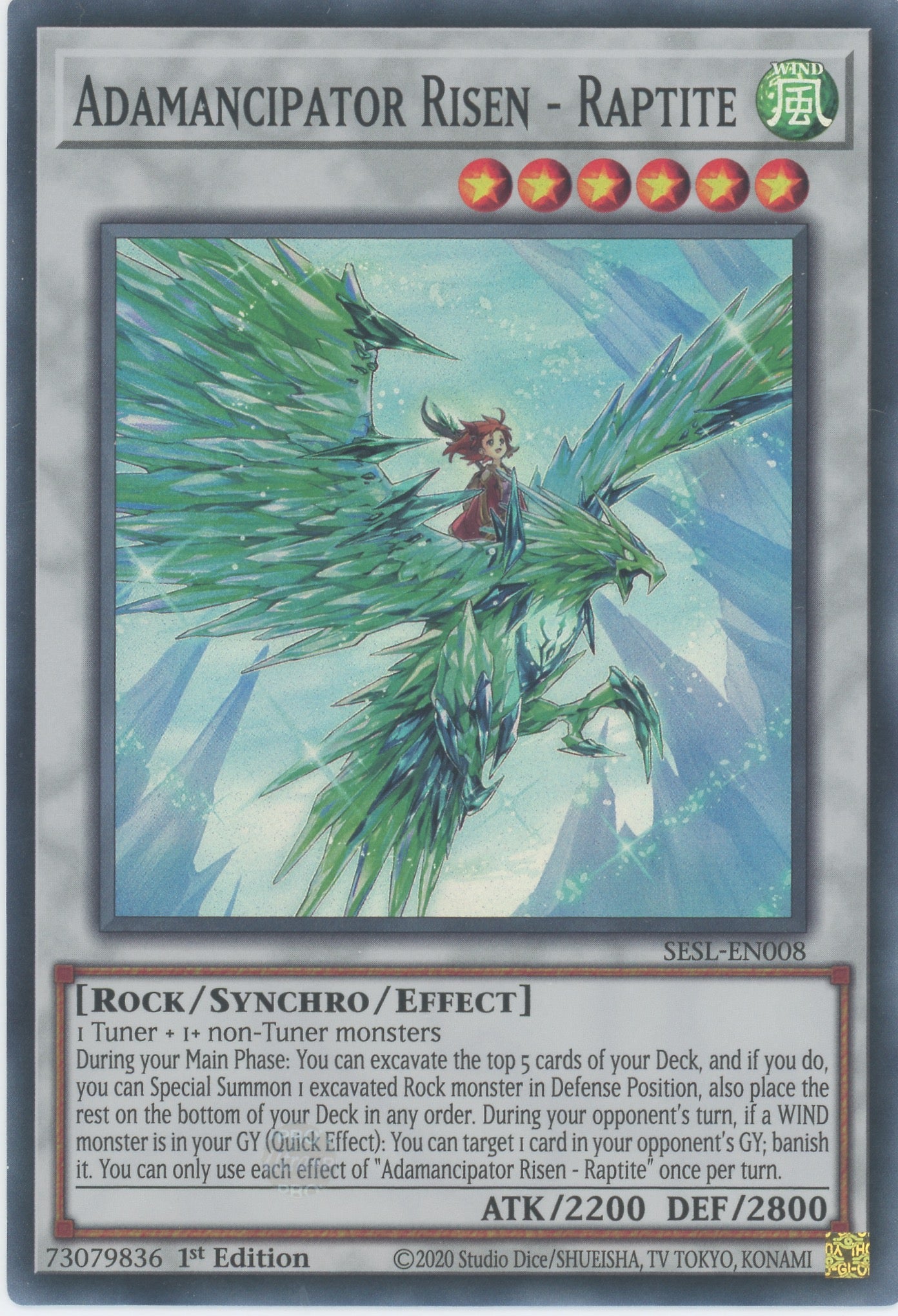 SESL-EN008 - Adamancipator Risen - Raptite - Super Rare - Effect Synchro Monster - Secret Slayers