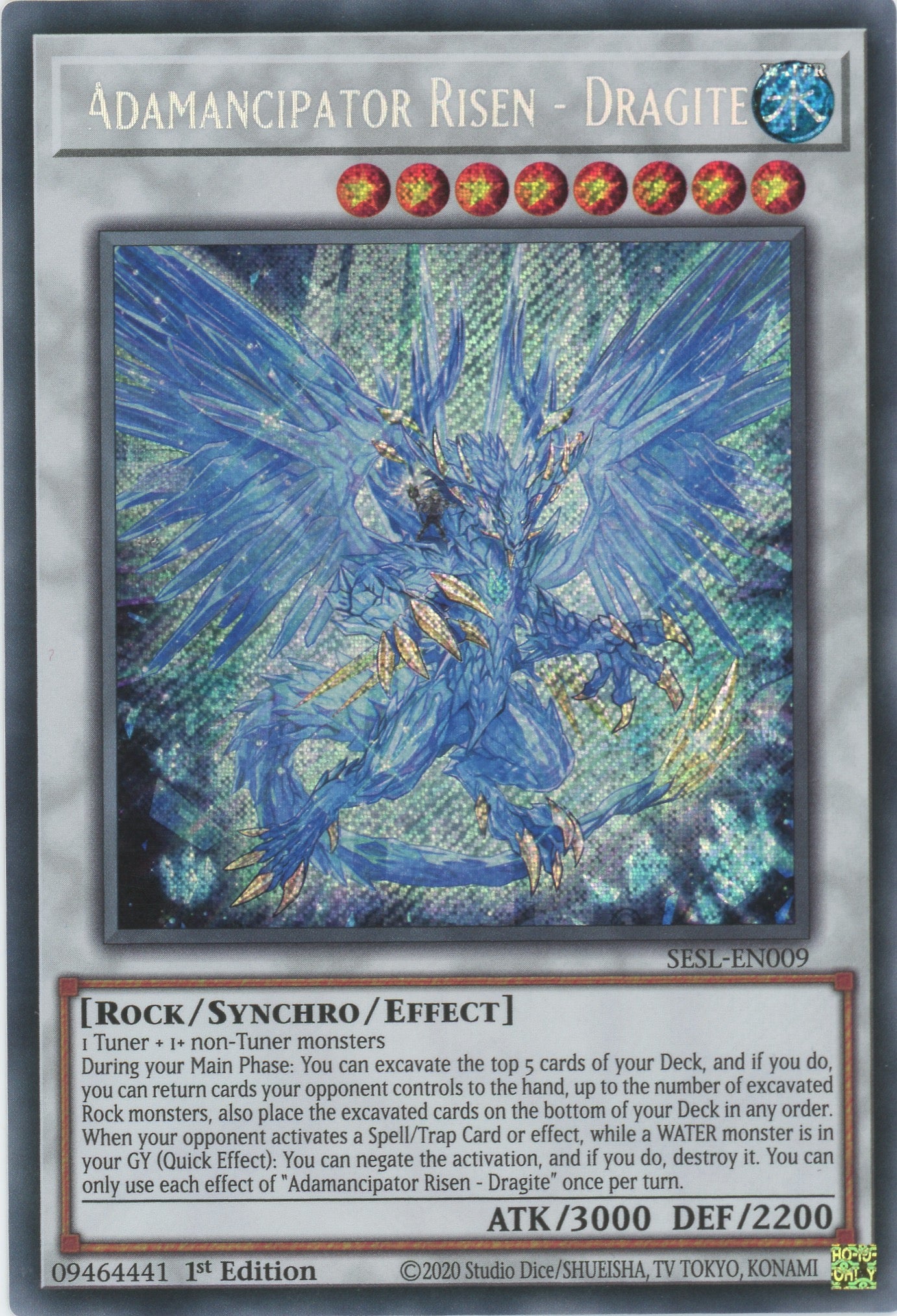 SESL-EN009 - Adamancipator Risen - Dragite - Secret Rare - Effect Synchro Monster - Secret Slayers