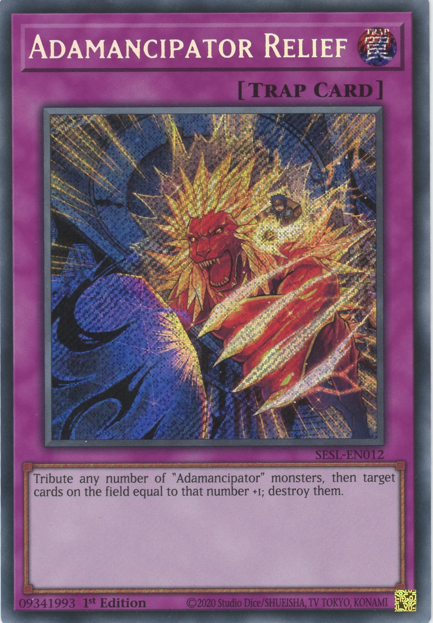 SESL-EN012 - Adamancipator Relief - Secret Rare - Normal Trap - Secret Slayers