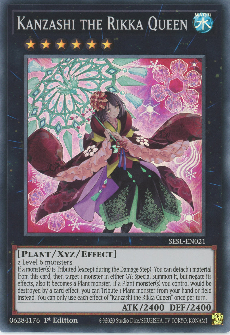 SESL-EN021 - Kanzashi the Rikka Queen - Super Rare - Effect Xyz Monster - Secret Slayers