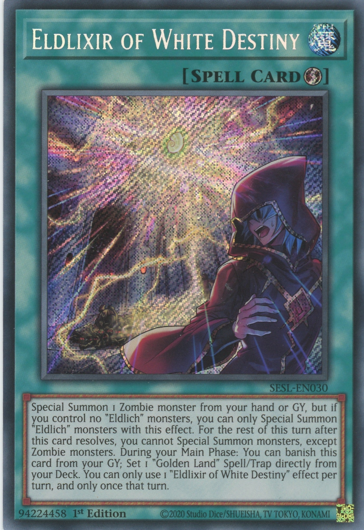 SESL-EN030 - Eldlixir of White Destiny - Secret Rare - Quick-Play Spell - Secret Slayers