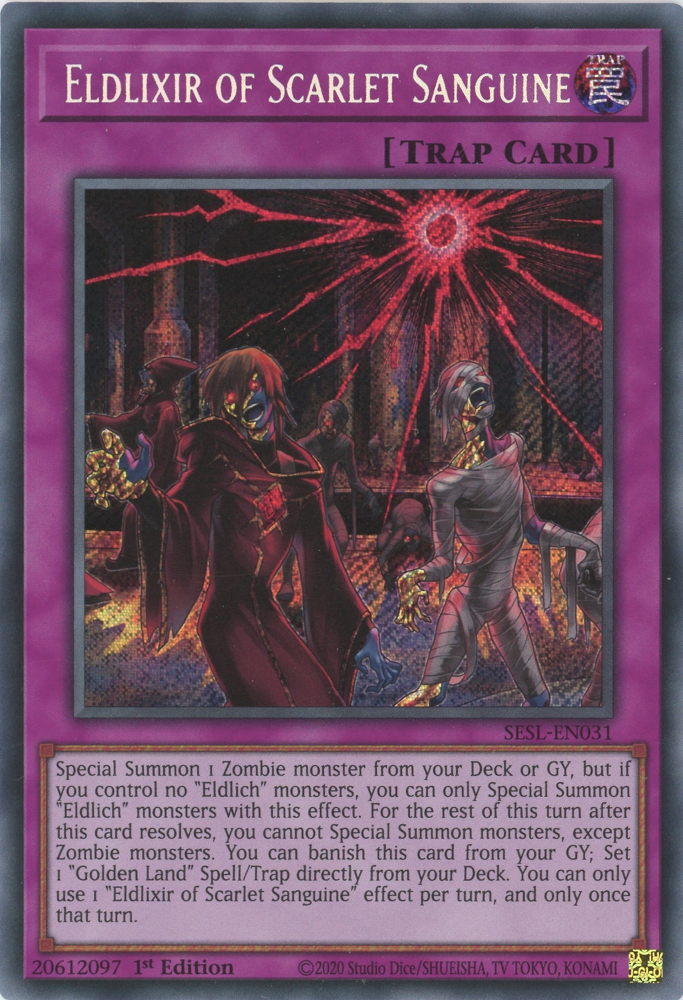 SESL-EN031 - Eldlixir of Scarlet Sanguine - Secret Rare - Normal Trap - Secret Slayers