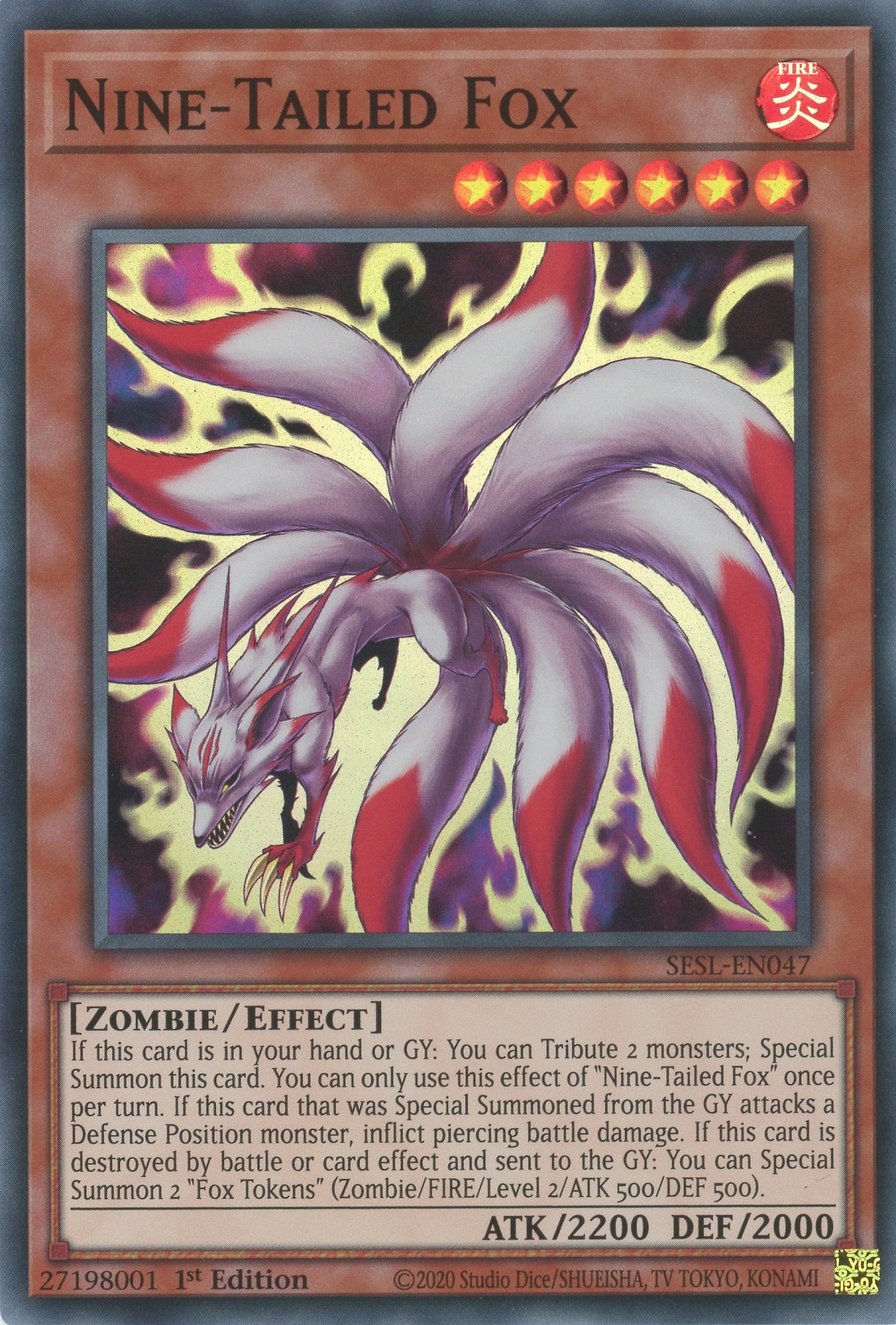 SESL-EN047 - Nine-Tailed Fox - Super Rare - Effect Monster - Secret Slayers