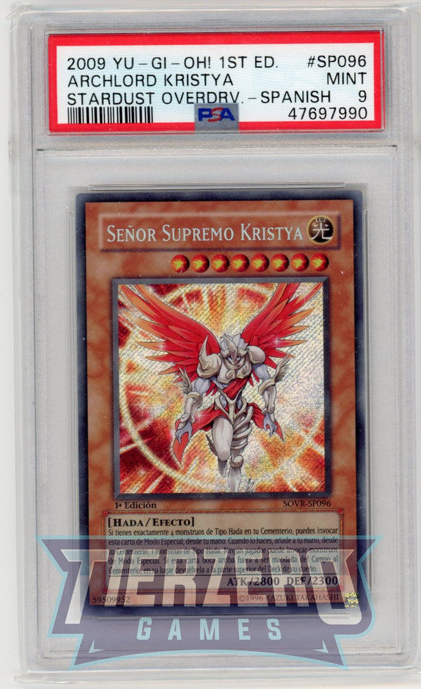 SOVR-SP096 - Archlord Kristya - Secret Rare - PSA 9 - A - 1st Edition