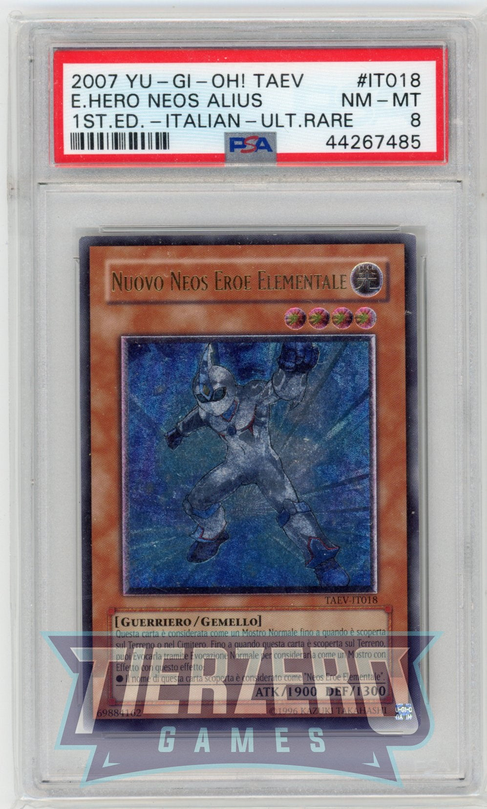 TAEV-IT018 - Elemental Hero Neos Alias - Ultimate Rare - PSA 8