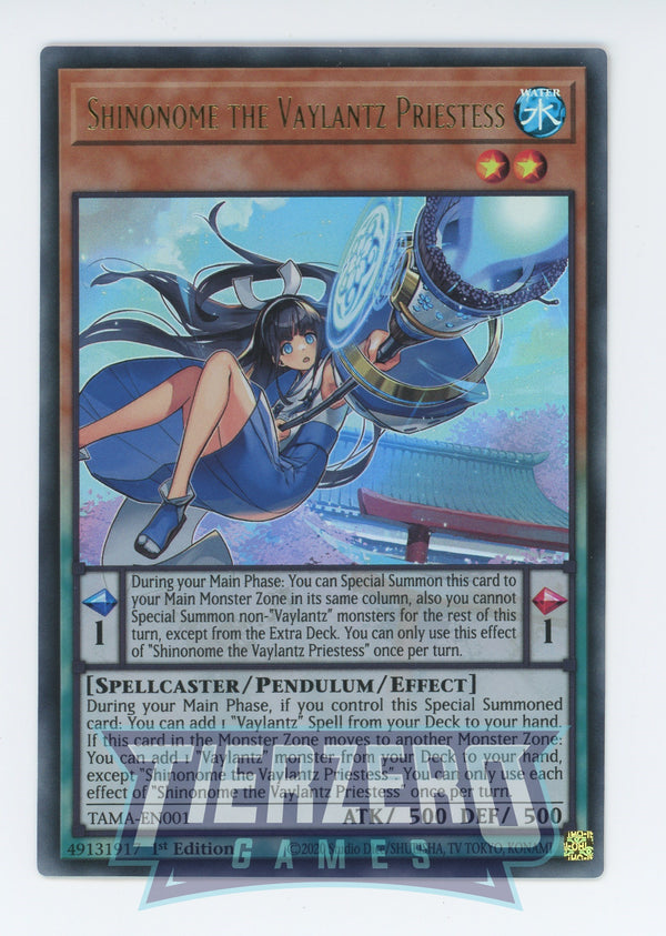 TAMA-EN001 - Shinonome the Vaylantz Priestess - Ultra Rare - Effect Pendulum Monster - Tactical Masters