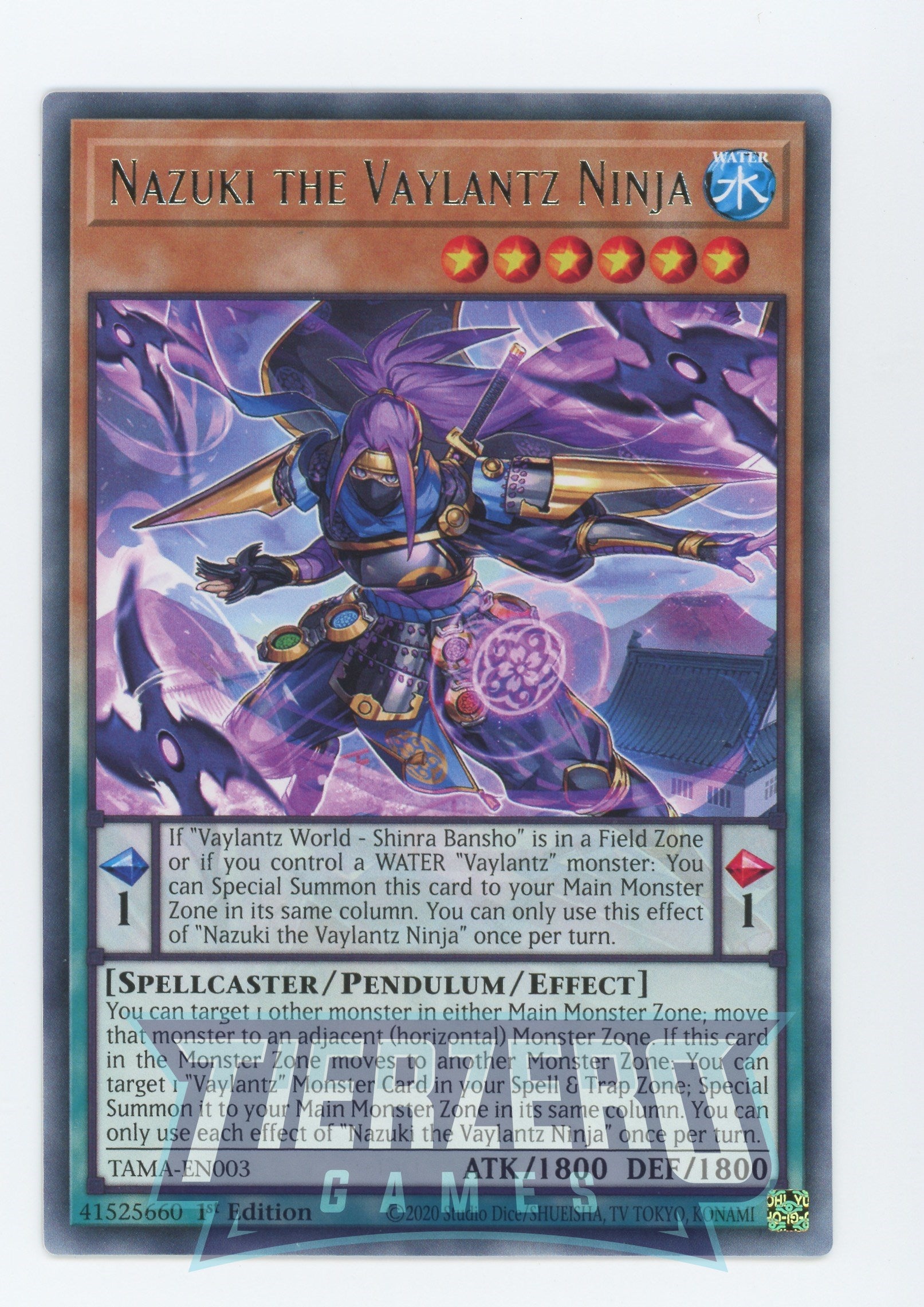 TAMA-EN003 - Nazuki the Vaylantz Ninja - Rare - Effect Pendulum Monster - Tactical Masters