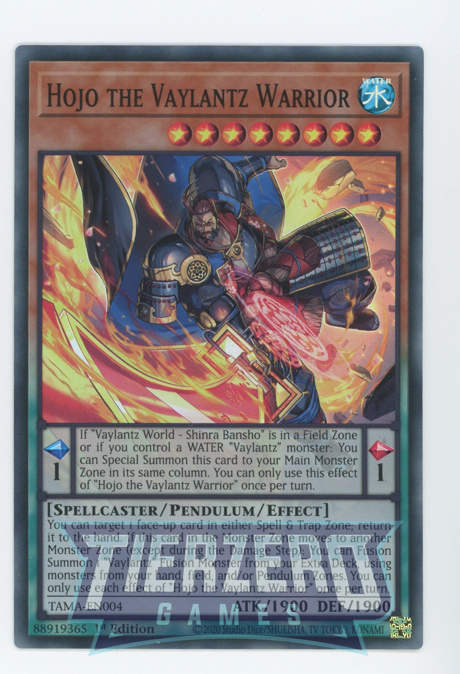 TAMA-EN004 - Hojo the Vaylantz Warrior - Super Rare - Effect Pendulum Monster - Tactical Masters