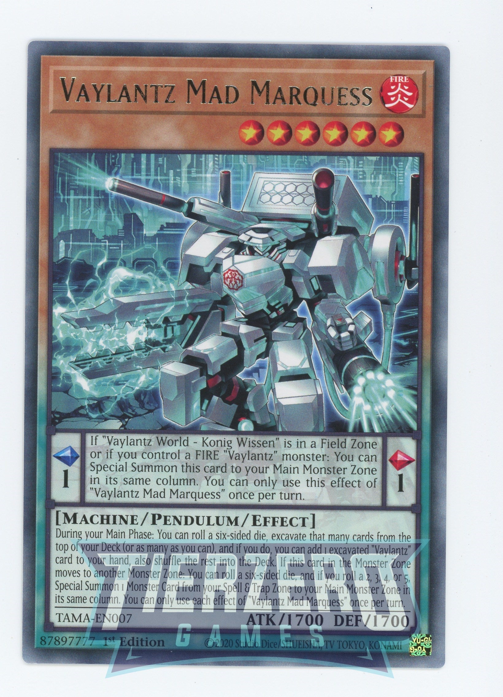 TAMA-EN007 - Vaylantz Mad Marquess - Rare - Effect Pendulum Monster - Tactical Masters