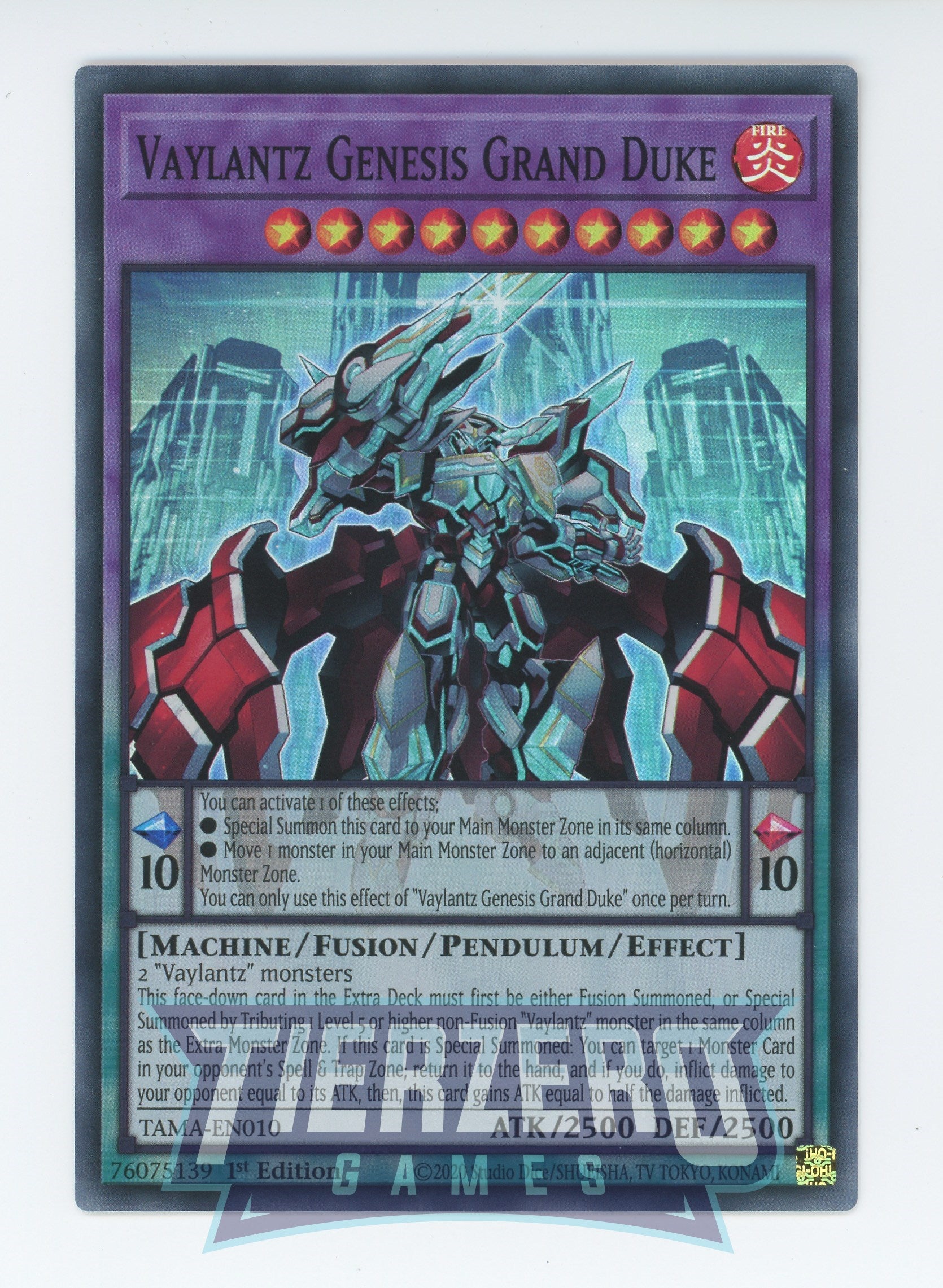 TAMA-EN010 - Vaylantz Genesis Grand Duke - Super Rare - Effect Fusion Pendulum Monster - Tactical Masters