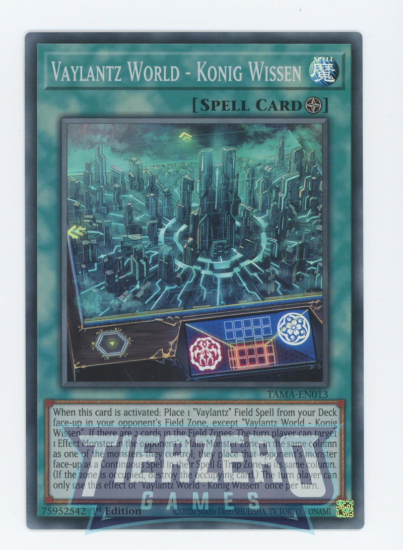 TAMA-EN013 - Vaylantz World - Konig Wissen - Super Rare - Field Spell - Tactical Masters