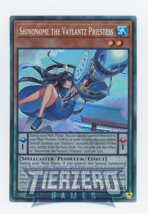 TAMA-EN001 - Shinonome the Vaylantz Priestess - Collector's Rare - Effect Pendulum Monster - Tactical Masters