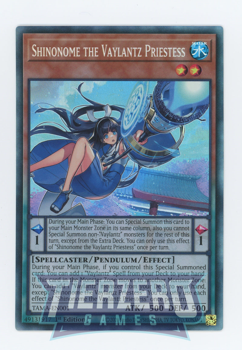 TAMA-EN001 - Shinonome the Vaylantz Priestess - Collector's Rare - Effect Pendulum Monster - Tactical Masters