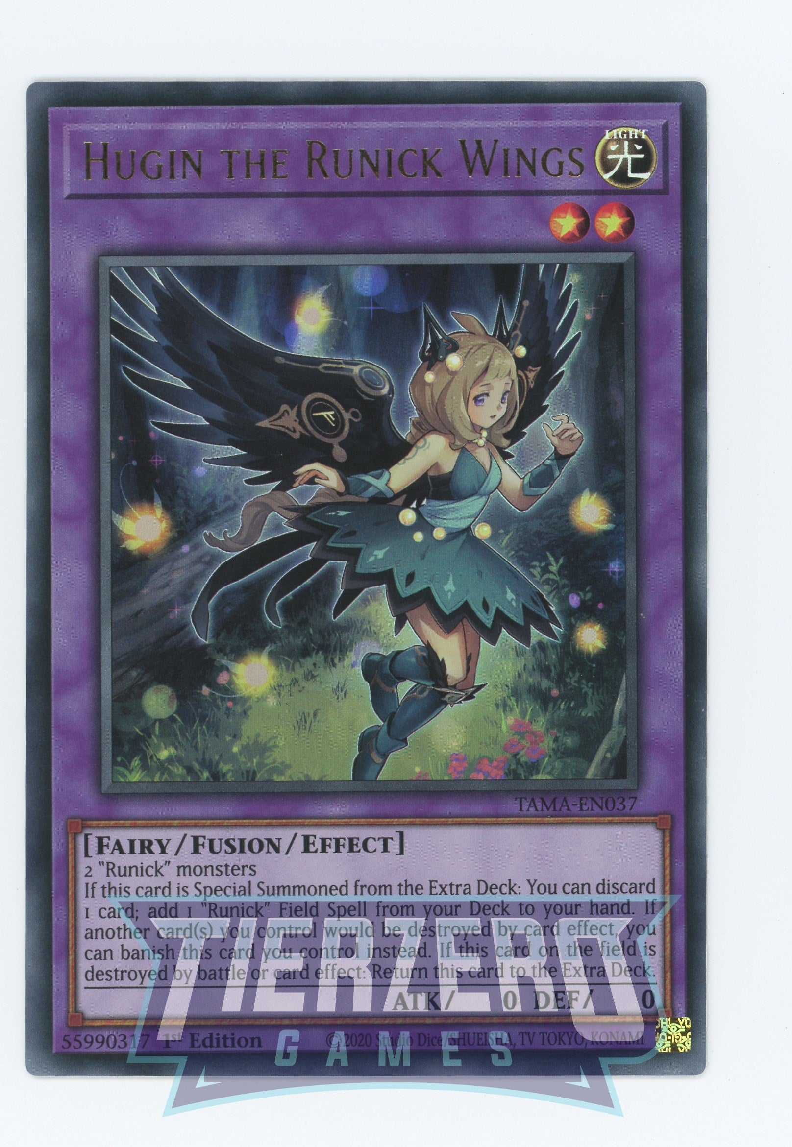 TAMA-EN037 - Hugin the Runick Wings - Ultra Rare - Effect Fusion Monster - Tactical Masters