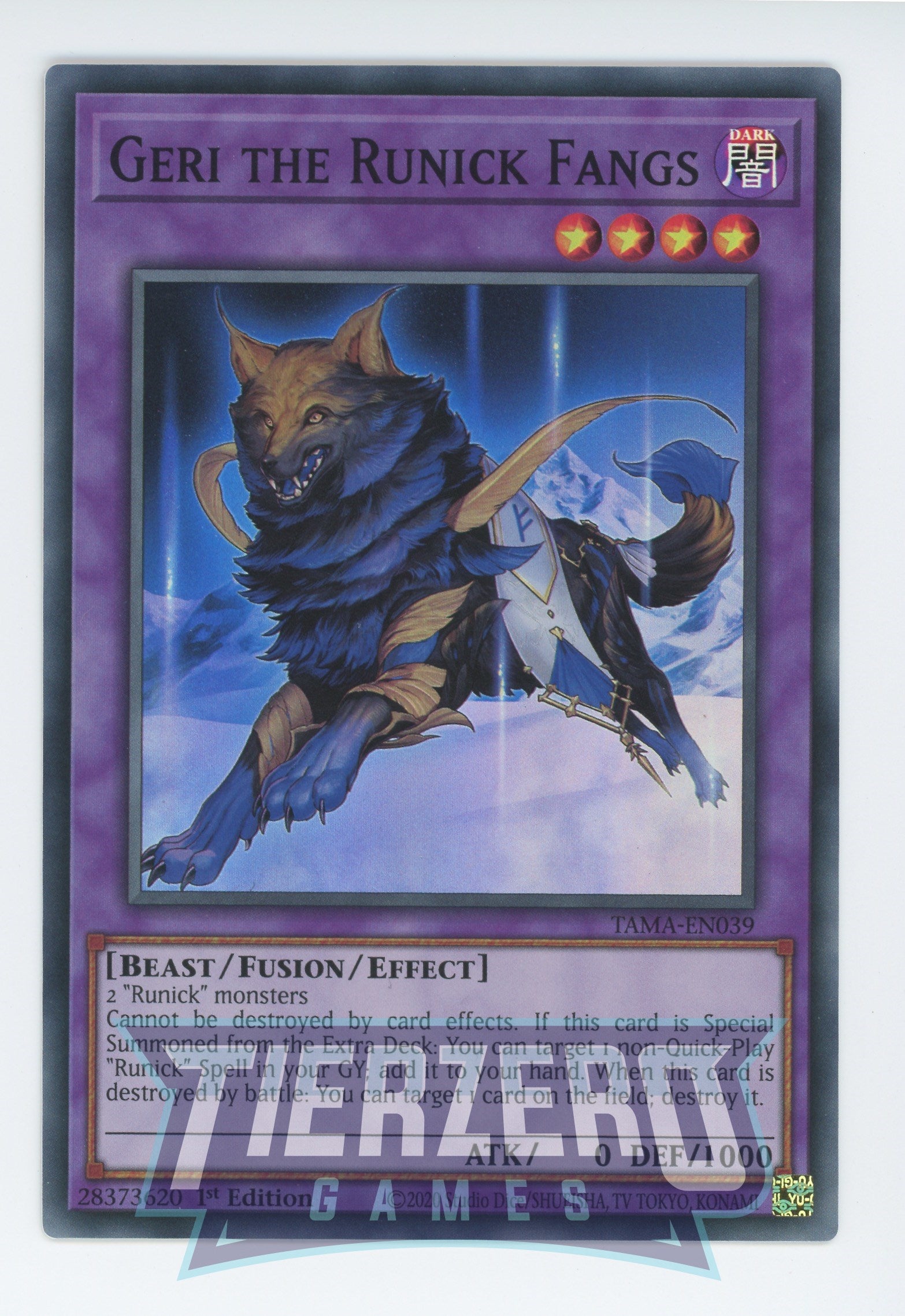 TAMA-EN039 - Geri the Runick Fangs - Super Rare - Effect Fusion Monster - Tactical Masters