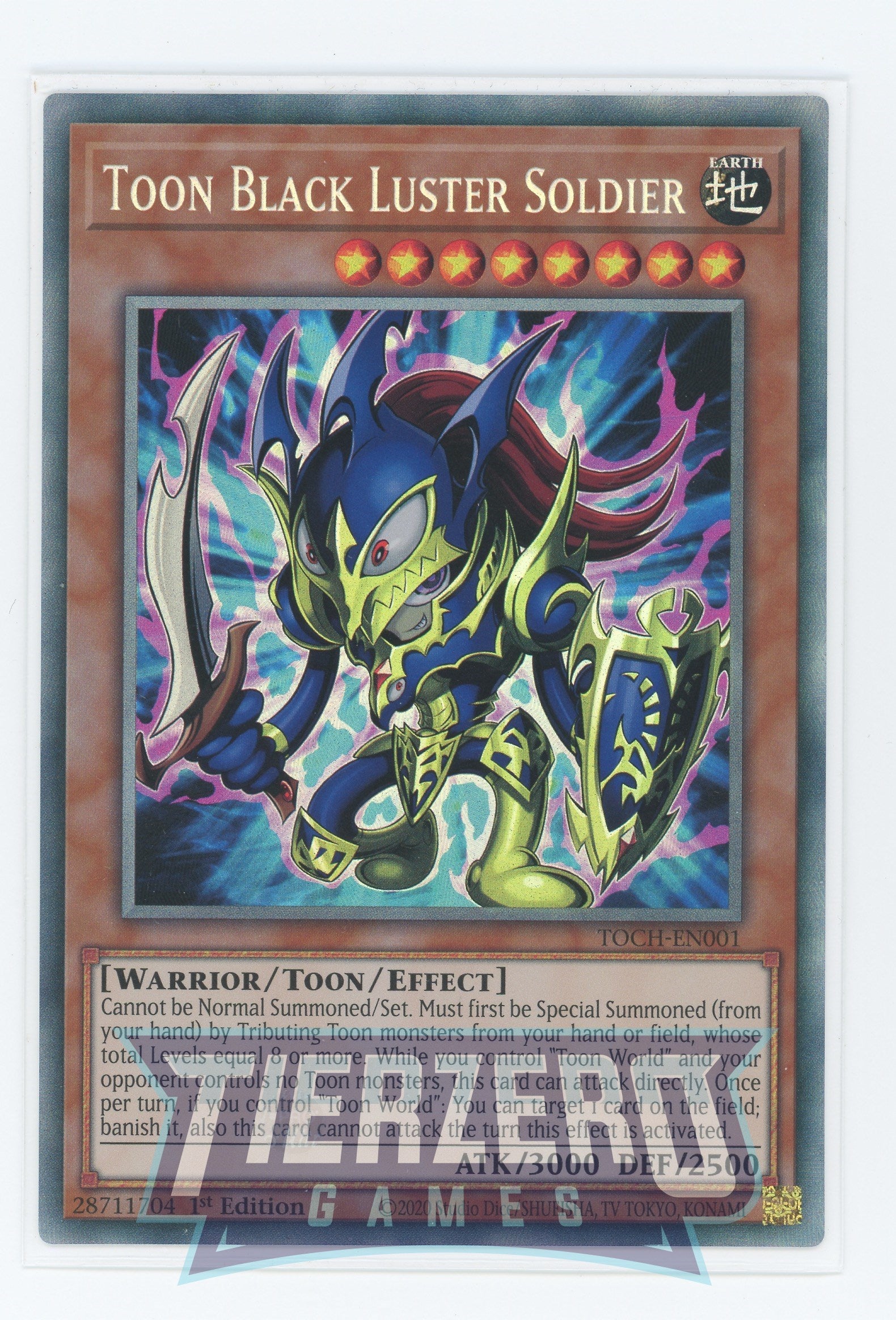 TOCH-EN001 - Toon Black Luster Soldier - Collectors Rare - Toon monster - Toon Chaos 1st edition