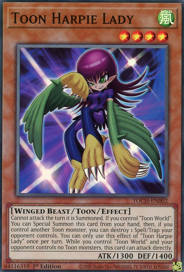 TOCH-EN002 - Toon Harpie Lady - Super Rare - Toon monster - Toon Chaos 1st edition