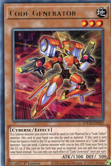 TOCH-EN022 - Code Generator - Rare - Toon Chaos - 1st Edition