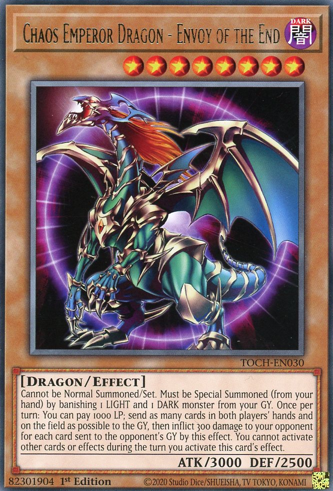 TOCH-EN030 - Chaos Emperor Dragon - Envoy of the End - Rare - Effect Monster - Toon Chaos 1st edition