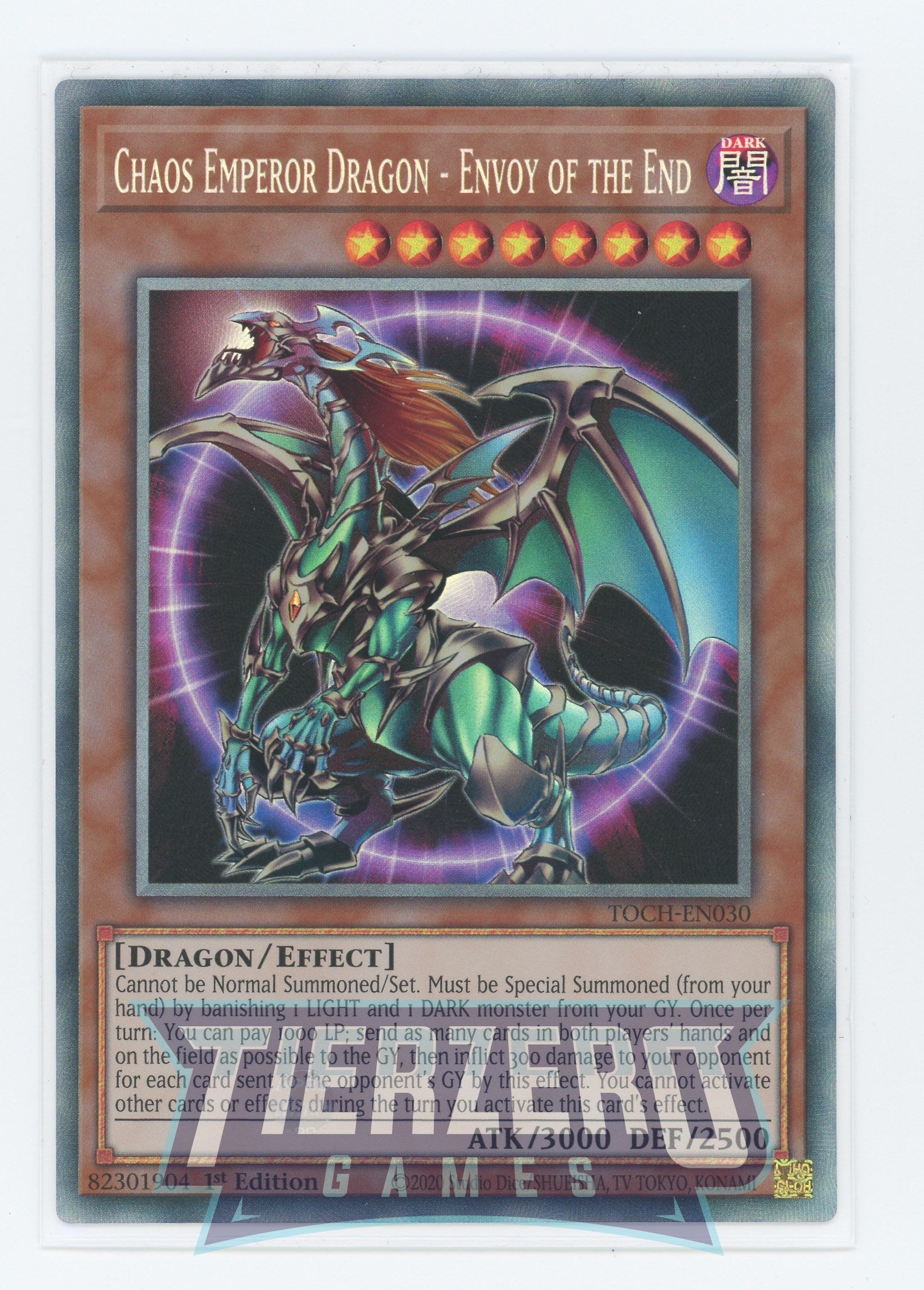 TOCH-EN030 - Chaos Emperor Dragon - Envoy of the End - Collectors Rare - Effect Monster - Toon Chaos 1st edition