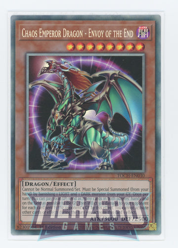 TOCH-EN030 - Chaos Emperor Dragon - Envoy of the End - Collector's Rare - Toon Chaos - 1st Edition