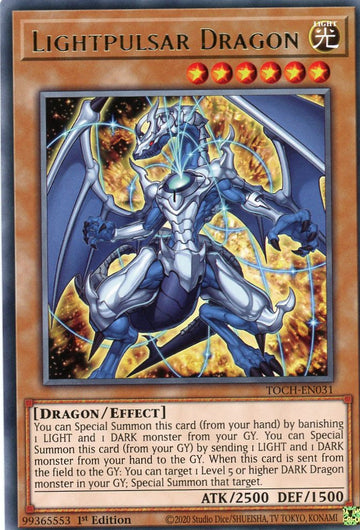 TOCH-EN031 - Lightpulsar Dragon - Rare - Toon Chaos - 1st Edition