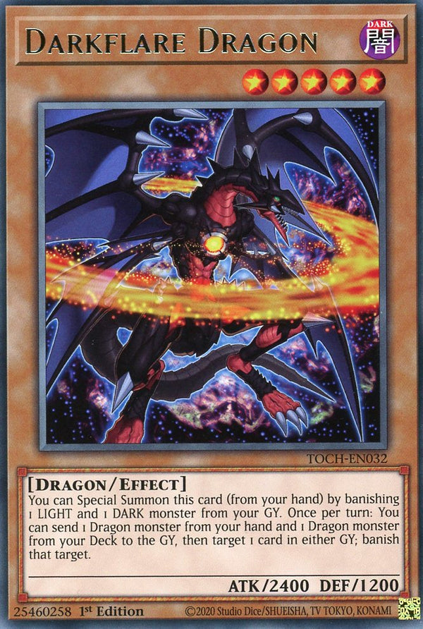 TOCH-EN032 - Darkflare Dragon - Rare - Effect Monster - Toon Chaos 1st edition