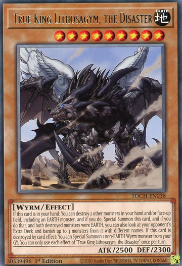TOCH-EN038 - True King Lithosagym, the Disaster - Rare - Toon Chaos - 1st Edition