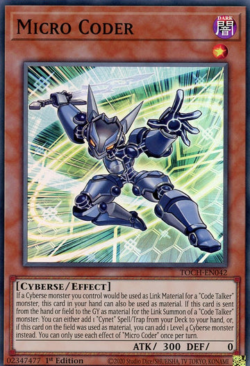TOCH-EN042 - Micro Coder - Super Rare - Toon Chaos - 1st Edition