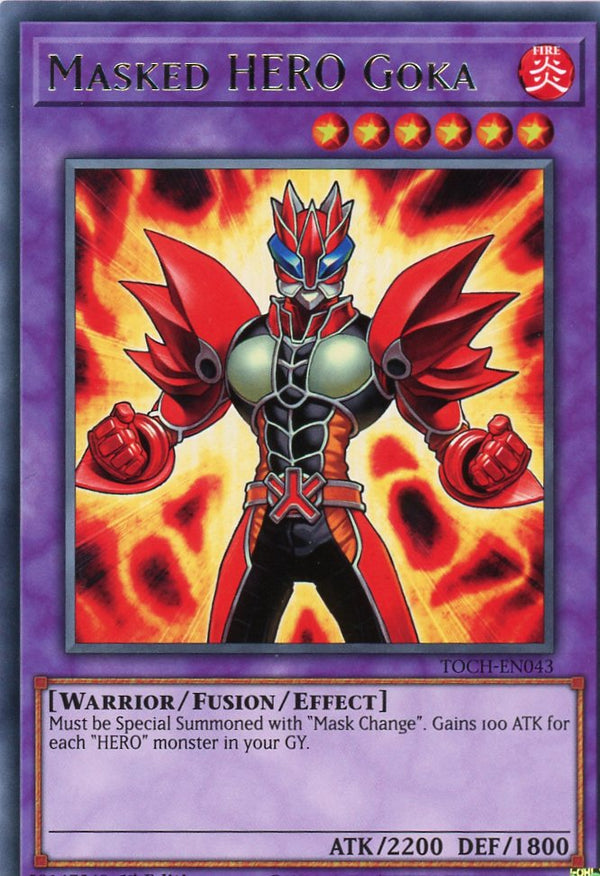 TOCH-EN043 - Masked HERO Goka - Rare - Effect Fusion Monster - Toon Chaos 1st edition