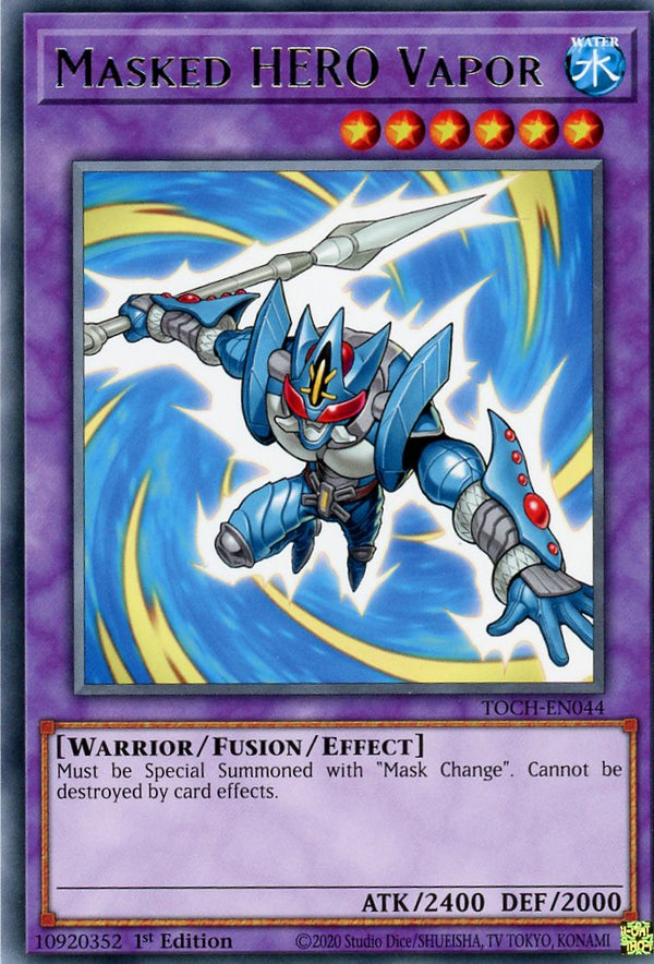 TOCH-EN044 - Masked HERO Vapor - Rare - Effect Fusion Monster - Toon Chaos 1st edition