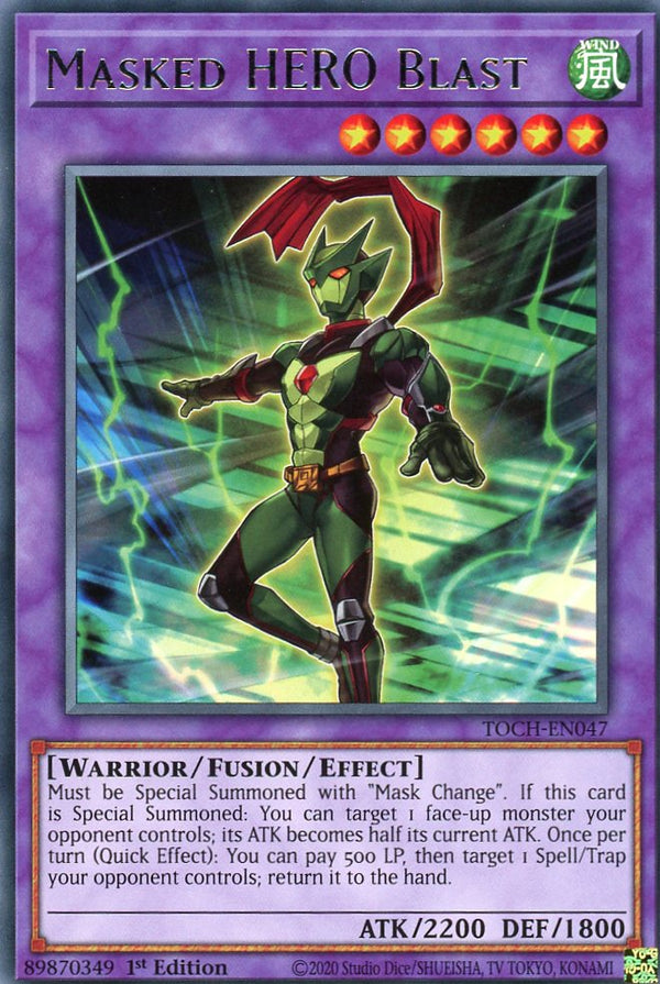 TOCH-EN047 - Masked HERO Blast - Rare - Effect Fusion Monster - Toon Chaos 1st edition