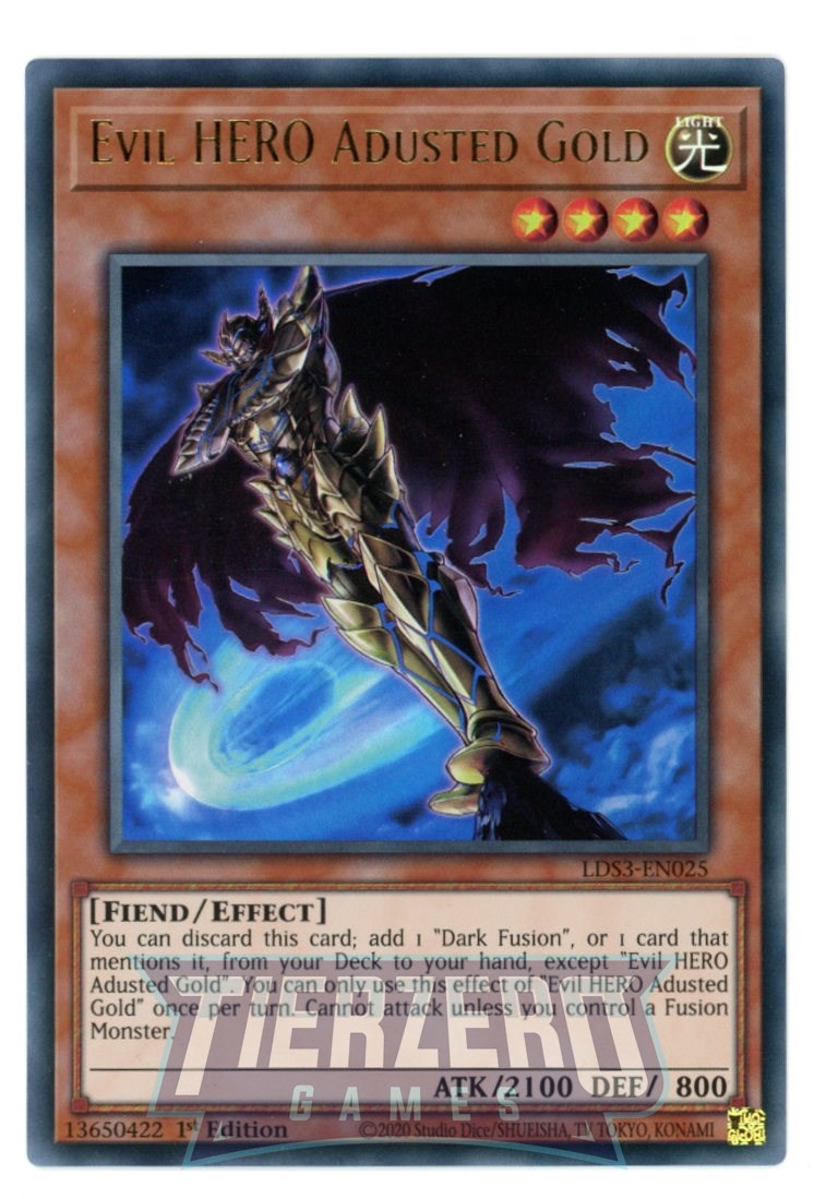 LDS3-EN025 - Evil HERO Adusted Gold - Ultra Rare - Effect Monster - Legendary Duelists Season 3