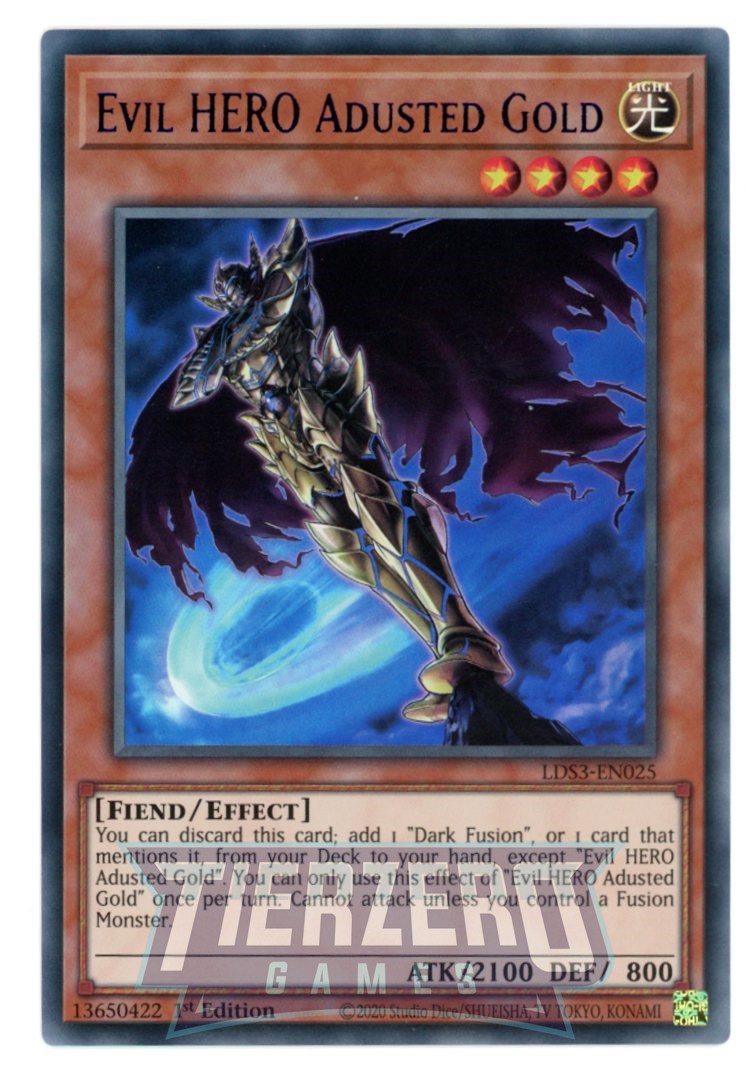 LDS3-EN025 - Evil HERO Adusted Gold - Blue Ultra Rare - Effect Monster - Legendary Duelists Season 3