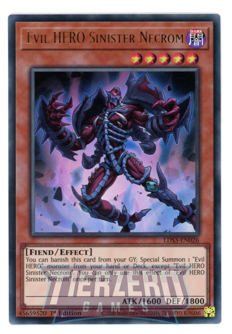 LDS3-EN026 - Evil HERO Sinister Necrom - Ultra Rare - Effect Monster - Legendary Duelists Season 3