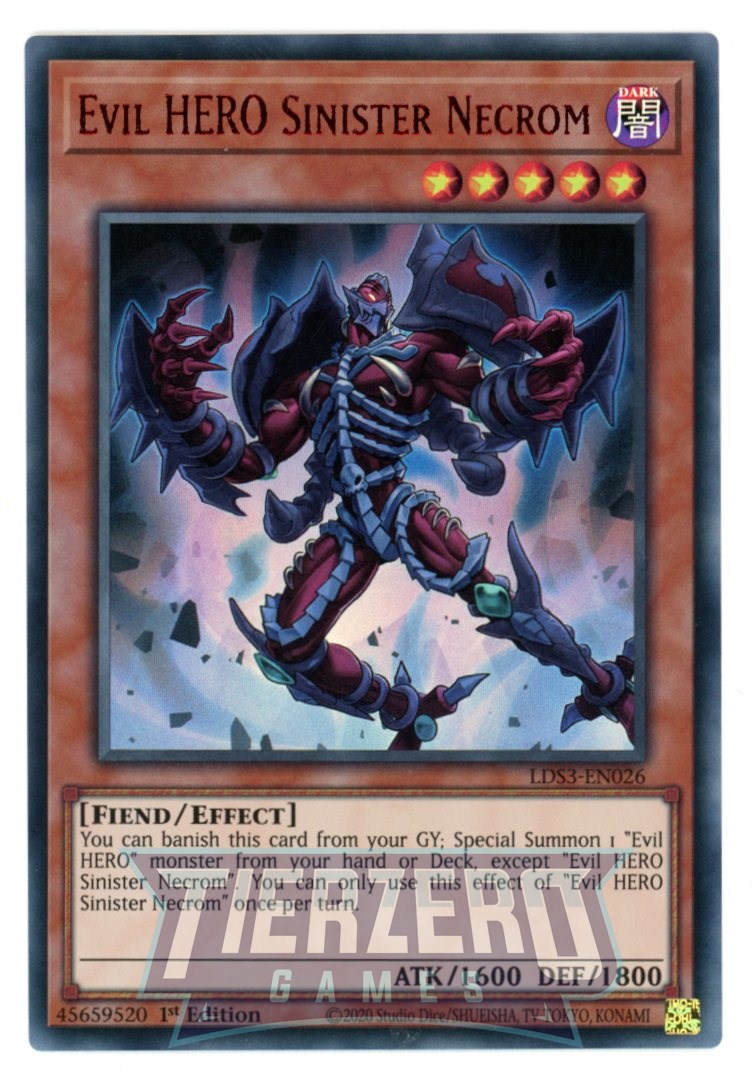 LDS3-EN026 - Evil HERO Sinister Necrom - Red Ultra Rare - Effect Monster - Legendary Duelists Season 3