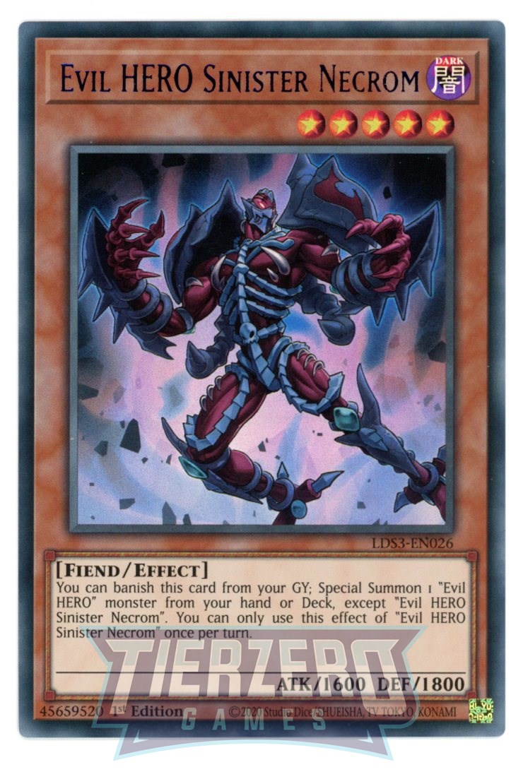 LDS3-EN026 - Evil HERO Sinister Necrom - Blue Ultra Rare - Effect Monster - Legendary Duelists Season 3