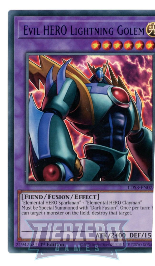 LDS3-EN028 - Evil HERO Lightning Golem - Blue Ultra Rare - Effect Fusion Monster - Legendary Duelists Season 3