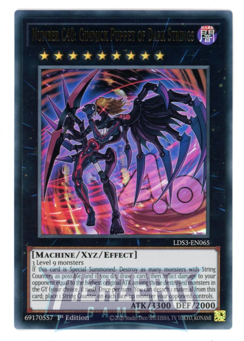 LDS3-EN065 - Number C40: Gimmick Puppet of Dark Strings - Ultra Rare - Effect Xyz Monster - Legendary Duelists Season 3