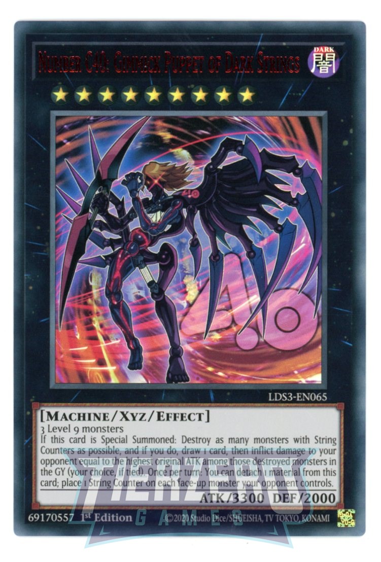 LDS3-EN065 - Number C40: Gimmick Puppet of Dark Strings - Red Ultra Rare - Effect Xyz Monster - Legendary Duelists Season 3