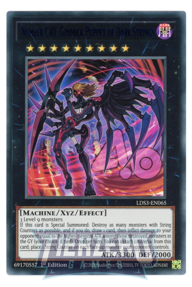 LDS3-EN065 - Number C40: Gimmick Puppet of Dark Strings - Blue Ultra Rare - Effect Xyz Monster - Legendary Duelists Season 3