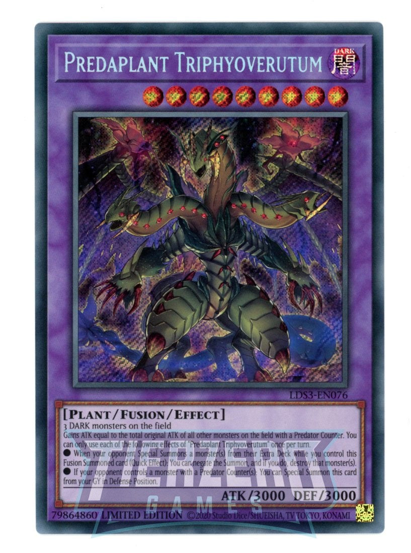 LDS3-EN076 - Predaplant Triphyoverutum - Secret Rare - Effect Fusion Monster - Legendary Duelists Season 3