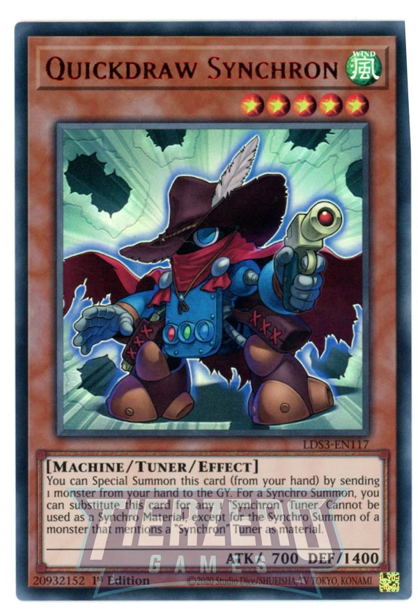 LDS3-EN117 - Quickdraw Synchron - Red Ultra Rare - Effect Tuner monster - Legendary Duelists Season 3