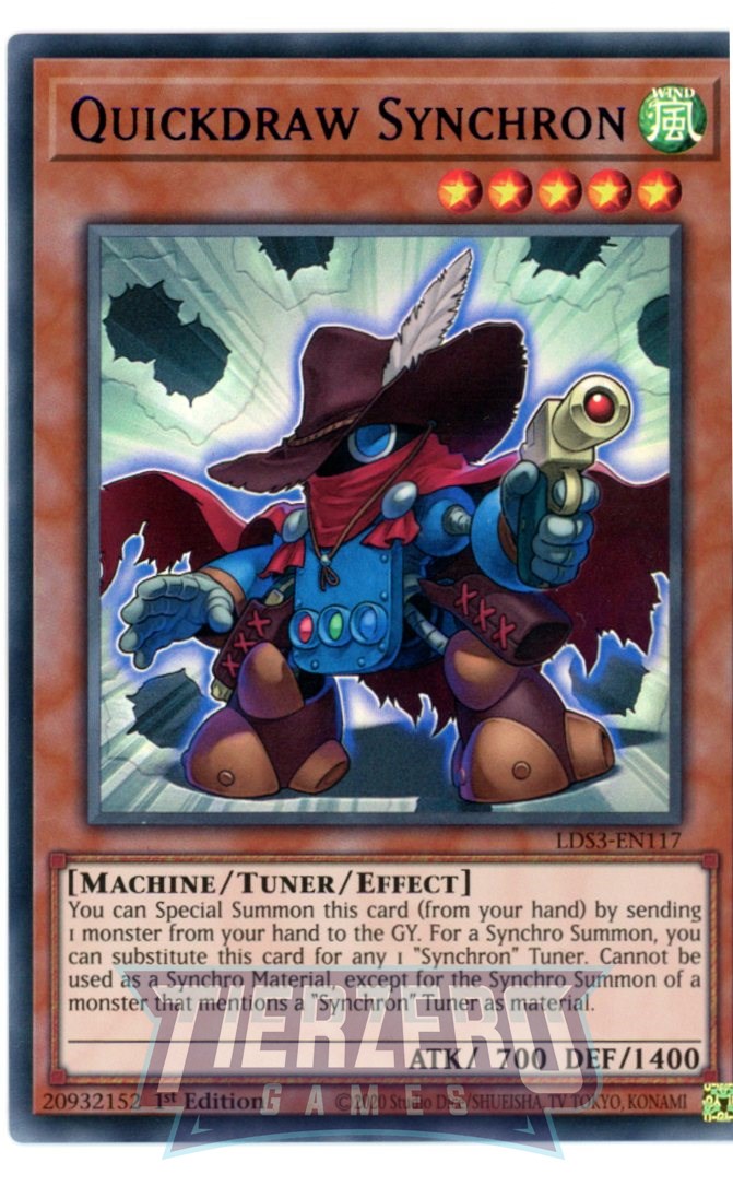 LDS3-EN117 - Quickdraw Synchron - Blue Ultra Rare - Effect Tuner monster - Legendary Duelists Season 3