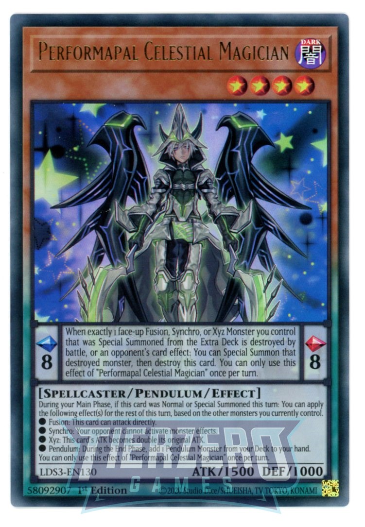 LDS3-EN130 - Performapal Celestial Magician - Ultra Rare - Effect Pendulum Monster - Legendary Duelists Season 3