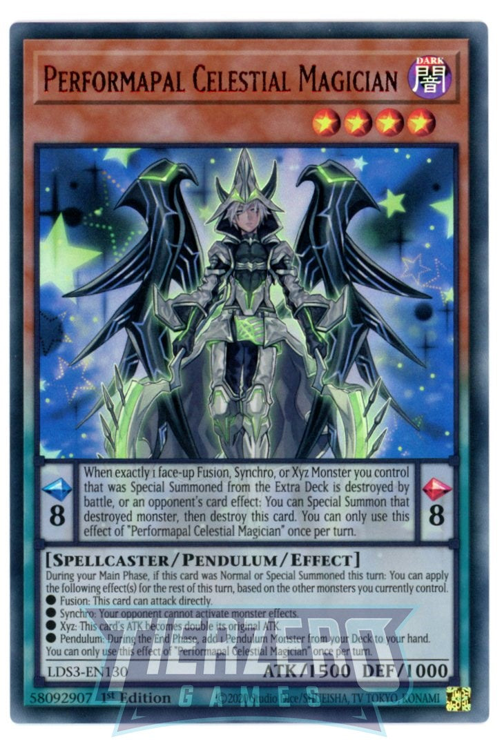 LDS3-EN130 - Performapal Celestial Magician - Red Ultra Rare - Effect Pendulum Monster - Legendary Duelists Season 3